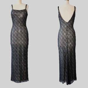 Jessica McClintock Gunne Sax Lace Sequin Maxi Dress